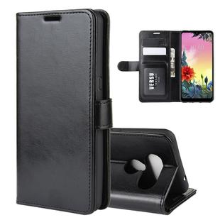 For LG K50S R64 Texture Single Horizontal Flip Protective Case with Holder & Card Slots & Wallet& Photo Frame(Black)