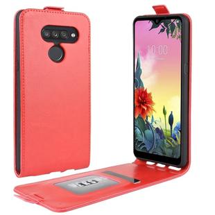 For LG K50S R64 Texture Single Vertical Flip Leather Protective Case with Card Slots & Photo Frame(Red)