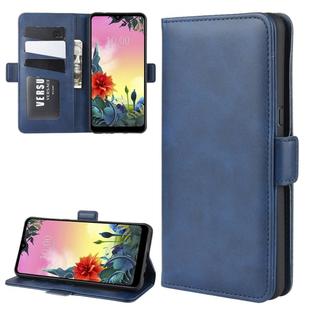 For LG K50S Dual-side Magnetic Buckle Horizontal Flip Leather Case with Holder & Card Slots & Wallet(Dark Blue)
