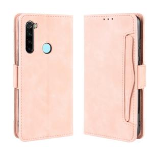 For Xiaomi Redmi Note 8T Wallet Style Skin Feel Calf Pattern Leather Case ，with Separate Card Slot(Pink)