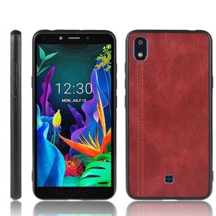 For LG K20 2019 Shockproof Sewing Cow Pattern Skin PC + PU + TPU Case(Red)