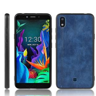 For LG K20 2019 Shockproof Sewing Cow Pattern Skin PC + PU + TPU Case(Blue)