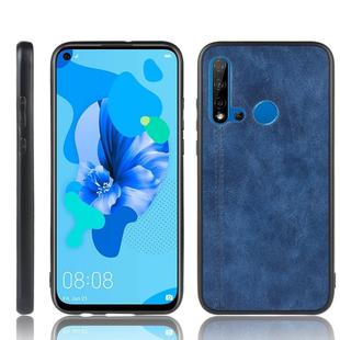 For Huawei P20 Lite 2019 / Nova 5i Shockproof Sewing Cow Pattern Skin PC + PU + TPU Case(Blue)
