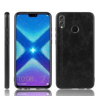 For Huawei Honor 8X Shockproof Sewing Cow Pattern Skin PC + PU + TPU Case(Black)