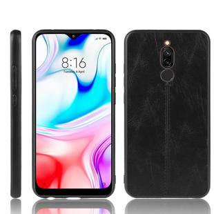 For Xiaomi Redmi 8 Shockproof Sewing Cow Pattern Skin PC + PU + TPU Case(Black)