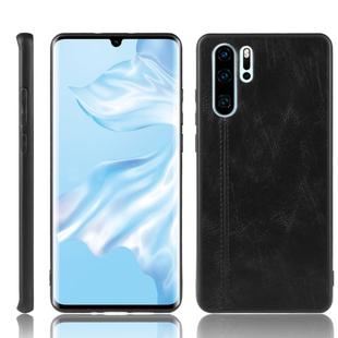 For Huawei P30 Pro Shockproof Sewing Cow Pattern Skin PC + PU + TPU Case(Black)