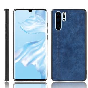 For Huawei P30 Pro Shockproof Sewing Cow Pattern Skin PC + PU + TPU Case(Blue)