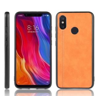 For Xiaomi Mi 8 SE Shockproof Sewing Cow Pattern Skin PC + PU + TPU Case(Orange)