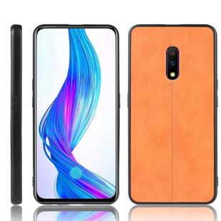 For Oppo Realme X Shockproof Sewing Cow Pattern Skin PC + PU + TPU Case(Orange)