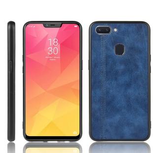 For Oppo Realme 2 Shockproof Sewing Cow Pattern Skin PC + PU + TPU Case(Blue)