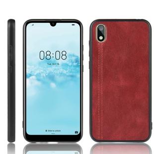 For Huawei Y5 2019 Shockproof Sewing Cow Pattern Skin PC + PU + TPU Case(Red)