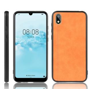 For Huawei Y5 2019 Shockproof Sewing Cow Pattern Skin PC + PU + TPU Case(Orange)