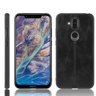 For Nokia 8.1/Nokia X7 Shockproof Sewing Cow Pattern Skin PC + PU + TPU Case(Black)