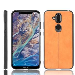 For Nokia 8.1/Nokia X7 Shockproof Sewing Cow Pattern Skin PC + PU + TPU Case(Orange)