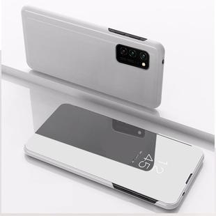 For Galaxy S20 Plated Mirror Horizontal Flip Leather Case with Holder(Silver)