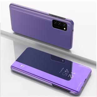 For Galaxy S20 Plated Mirror Horizontal Flip Leather Case with Holder(Purple Blue)