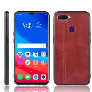 For Oppo F9 /F9 Pro Shockproof Sewing Cow Pattern Skin PC + PU + TPU Case(Red)