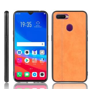 For Oppo F9 /F9 Pro Shockproof Sewing Cow Pattern Skin PC + PU + TPU Case(Orange)