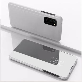 For Huawei Honor V30 Pro Plated Mirror Horizontal Flip Leather with Stand Mobile Phone Holster(Silver)
