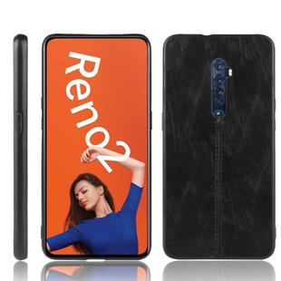 For Oppo Reno2 Shockproof Sewing Cow Pattern Skin PC + PU + TPU Case(Black)