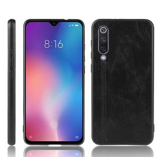 For Xiaomi Mi 9 SE Shockproof Sewing Cow Pattern Skin PC + PU + TPU Case(Black)