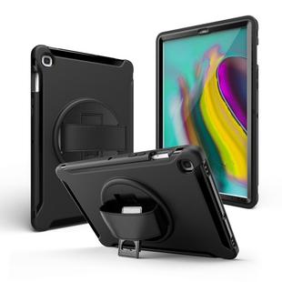For iPad 10.5 / Air 10.5 360 Degree Rotation PC + Silicone Protective Case with Holder & Hand-strap(Black)