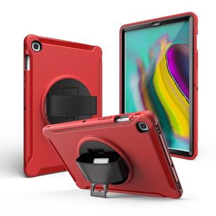 For Galaxy Tab S5e 10.5 (2019) T720   360 Degree Rotation PC + Silicone Protective Case with Holder & Hand-strap(Red)