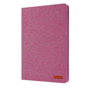 For iPad 10.2 Cloth Style TPU Flat Protective Shell(Rose Red)