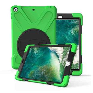 For iPad Pro10.5 / Air 10.5 2019 360 Degree Rotation PC + Silicone Protective Case with Holder & Hand-strap(Light Green)