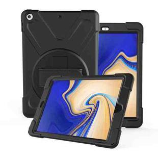 For Galaxy Tab S4 10.5 T830/T835 360 Degree Rotation PC + Silicone Protective Case with Holder & Hand-strap(Black)