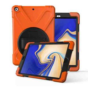 For Galaxy Tab S4 10.5 T830/T835 360 Degree Rotation PC + Silicone Protective Case with Holder & Hand-strap(Orange)