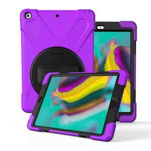 For Galaxy Tab S5E 10.5 (2019) T720   360 Degree Rotation PC + Silicone Protective Case with Holder & Hand-strap(Purple)