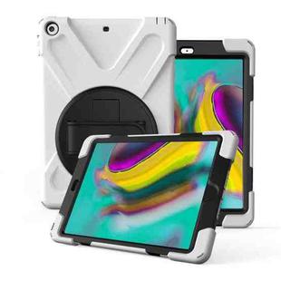 For Galaxy Tab S5E 10.5 (2019) T720   360 Degree Rotation PC + Silicone Protective Case with Holder & Hand-strap(White)