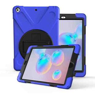 For Galaxy Tab S6 10.5 T860/T865/T867 2019  360 Degree Rotation PC + Silicone Protective Case with Holder & Hand-strap(Dark Blue)
