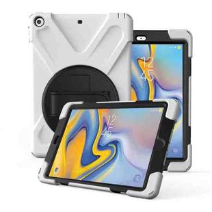 For Galaxy Tab A 8.0   T387(2018) 360 Degree Rotation PC + Silicone Protective Case with Holder & Hand-strap(White)