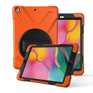 For Galaxy Tab A 8.0（2019）T290/T295 360 Degree Rotation PC + Silicone Protective Case with Holder & Hand-strap(Orange)
