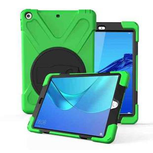 For Huawei MediaPad M5 10.8  360 Degree Rotation PC + Silicone Protective Case with Holder & Hand-strap(Light Green)
