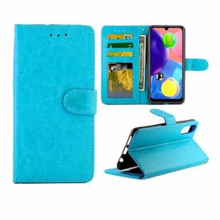 For Galaxy A70S/A70 Crazy Horse Texture Leather Horizontal Flip Protective Case with Holder & Card Slots & Wallet & Photo Frame(Baby Blue)