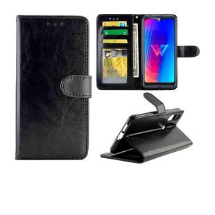 For LG W30 Crazy Horse Texture Leather Horizontal Flip Protective Case with Holder & Card Slots & Wallet & Photo Frame(Black)