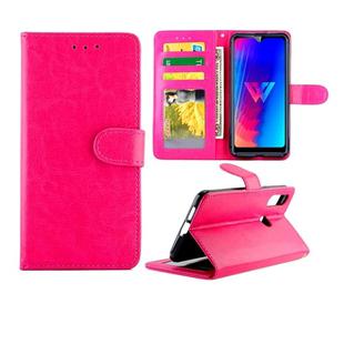 For LG W30 Crazy Horse Texture Leather Horizontal Flip Protective Case with Holder & Card Slots & Wallet & Photo Frame(Magenta)