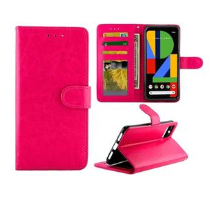 For Google Pixel4 XL Crazy Horse Texture Leather Horizontal Flip Protective Case with Holder & Card Slots & Wallet & Photo Frame(Magenta)