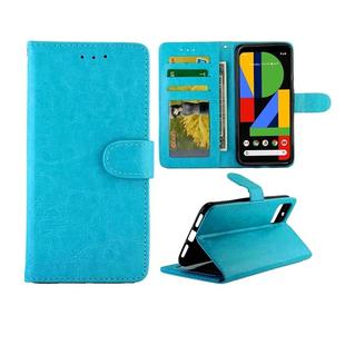 For Google Pixel4 XL Crazy Horse Texture Leather Horizontal Flip Protective Case with Holder & Card Slots & Wallet & Photo Frame(Baby Blue)