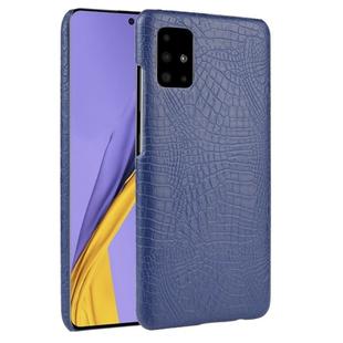 For Galaxy A51 Shockproof Crocodile Texture PC + PU Case(Blue)