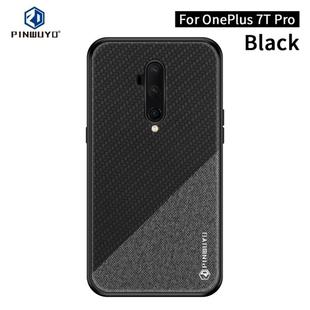 For Oneplus7T Pro PINWUYO Rong Series  Shockproof PC + TPU+ Chemical Fiber Cloth Protective Cover(Black)