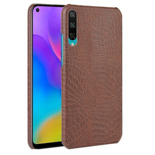 For Huawei Enjoy 10 Shockproof Crocodile Texture PC + PU Case(Brown)