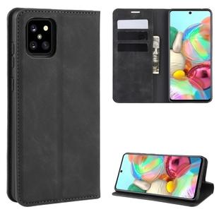 For Galaxy A81 / M60S / Note 10 Lite  Retro-skin Business Magnetic Suction Leather Case with Holder & Card Slots & Wallet(Black)