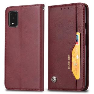 For Galaxy S20 Ultra Knead Skin Texture Horizontal Flip Leather Case with Photo Frame & Holder & Card Slots & Wallet(Wine Red)