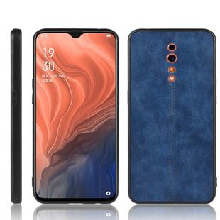 For Oppo Reno Z Shockproof Sewing Cow Pattern Skin PC + PU + TPU Case(Blue)