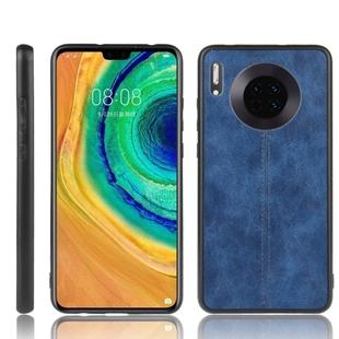 For Huawei Mate 30 Shockproof Sewing Cow Pattern Skin PC + PU + TPU Case(Blue)