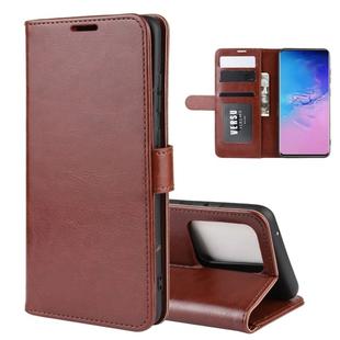 For Galaxy S20 Ultra R64 Texture Single Horizontal Flip Protective Case with Holder & Card Slots & Wallet& Photo Frame(Brown)